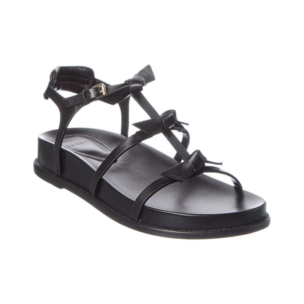 Alexandre Birman Slim Lolita Leather Sandal, Black